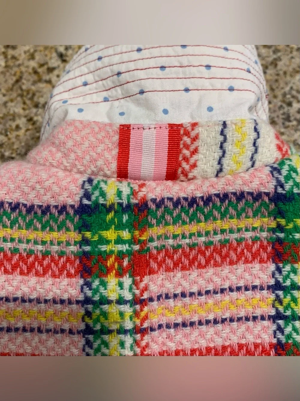 Mini Boden Colorful Plaid Wool Blend Coat Sz 8-9Y